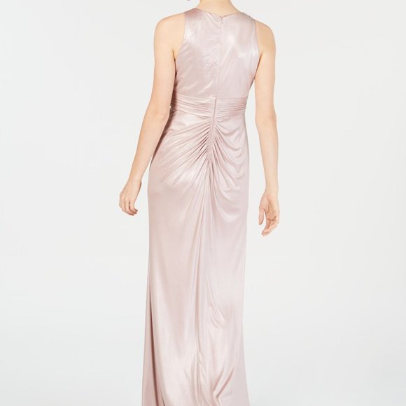 Adrianna Papell Pink Ruched Metallic Formal 8 - Picture 3 of 7